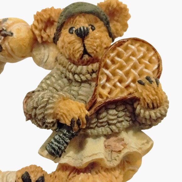 Boyds Bears Tennis Player Lapel Pin Brooch Vintage Rustic Distressed Shabby - Picture 4 of 5